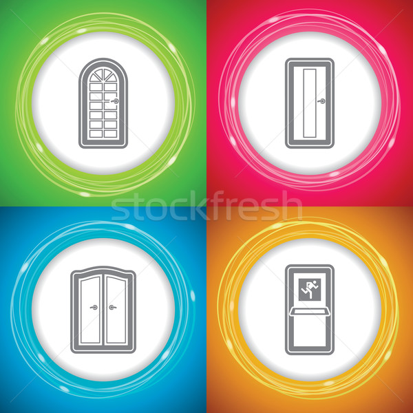 Acasă obiecte birou aprovizionare sticlă usi Imagine de stoc © Vectorminator