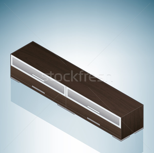 Bútor kicsi hálószoba mellkas fiókok üveg Stock fotó © Vectorminator