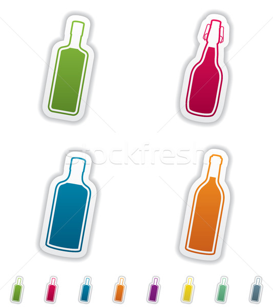 Alkohol Flaschen unterschiedlich wie Wodka Bier Stock foto © Vectorminator