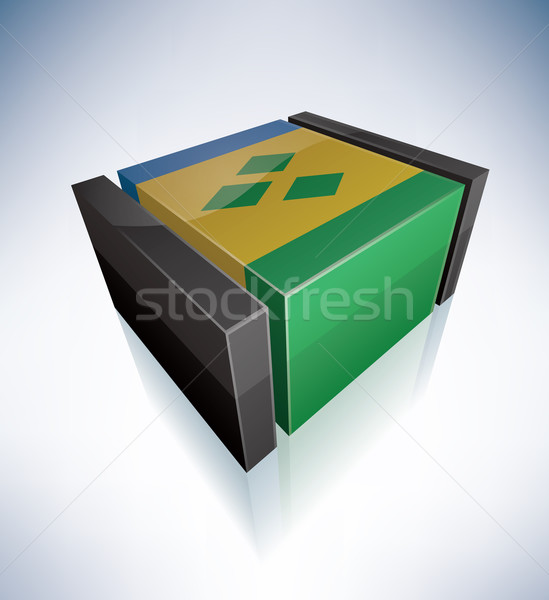 3D flag of Saint Vincent and the Grenadines Stock photo © Vectorminator