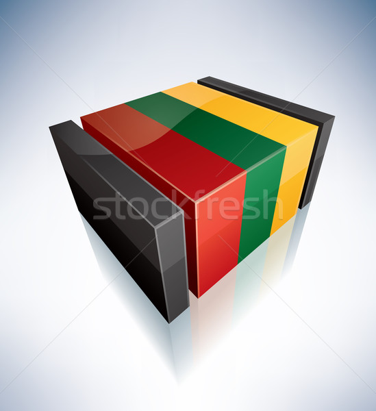 3D フラグ リトアニア フラグ ヨーロッパ 共和国 ストックフォト © Vectorminator