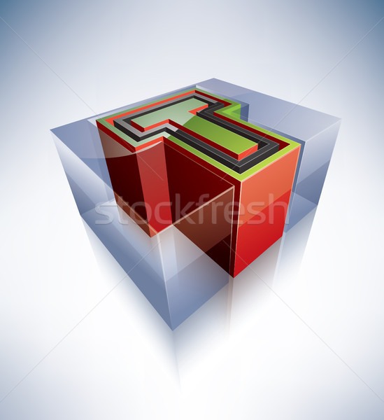 3D alfabet hoofdletter transparant Ice Cube zoals Stockfoto © Vectorminator