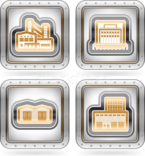 Industry Icons: Factory Stock photo © Vectorminator