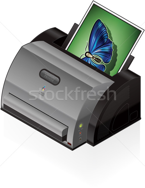 Stock foto: Drucker · 3D · home · Farbe · Foto