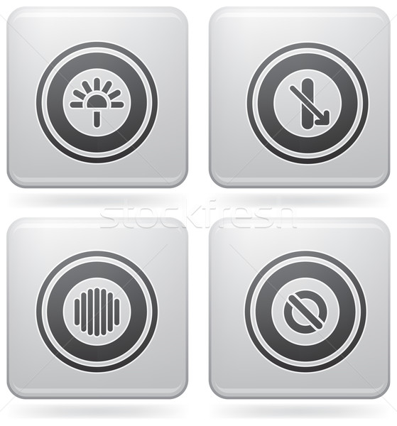 Stock foto: Platin · Symbole · Haufen · abstrakten · Web-Icons · allgemeine