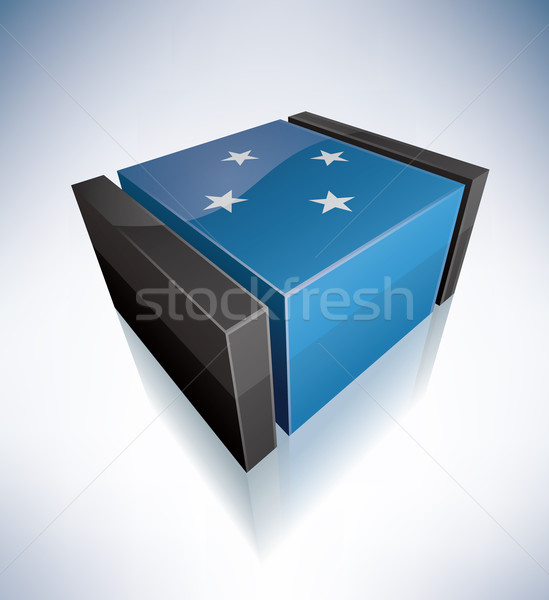 3D bandera Micronesia banderas vector Foto stock © Vectorminator