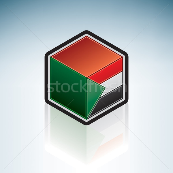 Sudan africa bandiera repubblica 3D isometrica Foto d'archivio © Vectorminator
