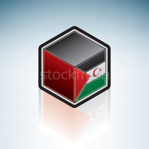Ocidental África bandeira 3D isométrica Foto stock © Vectorminator