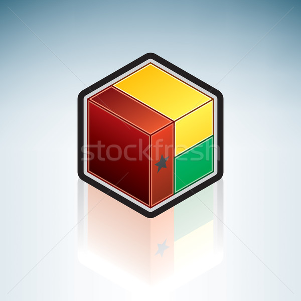 África bandeira república 3D isométrica estilo Foto stock © Vectorminator