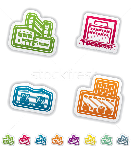 Industry Icons: Factory Stock photo © Vectorminator