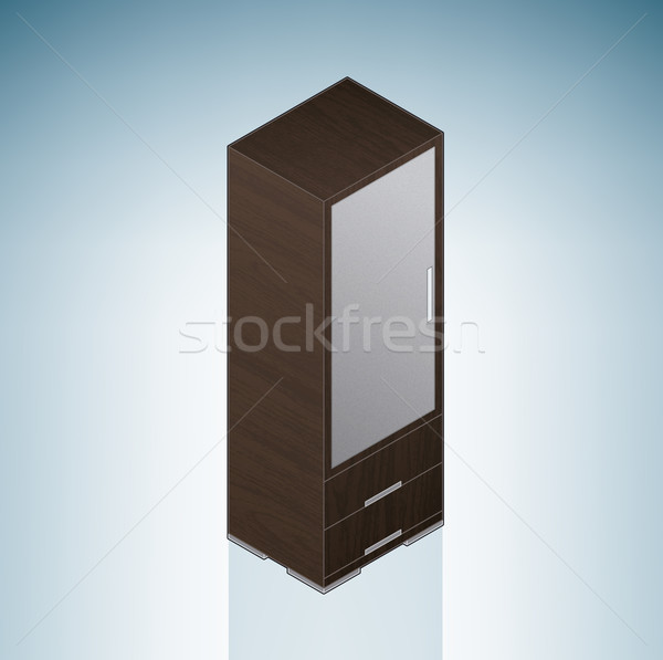 Meubels klein slaapkamer kast 3D isometrische Stockfoto © Vectorminator