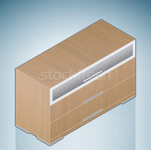 Stock fotó: Bútor · hálószoba · mellkas · fiókok · üveg · 3D