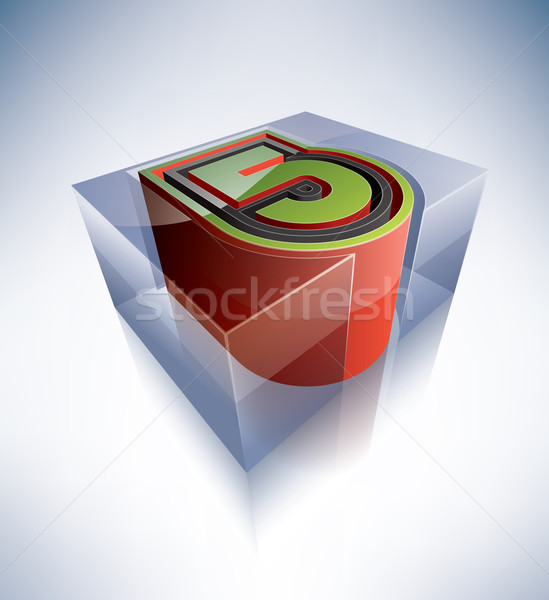 Foto stock: 3D · alfabeto · dígito · transparente · ice · cube · como