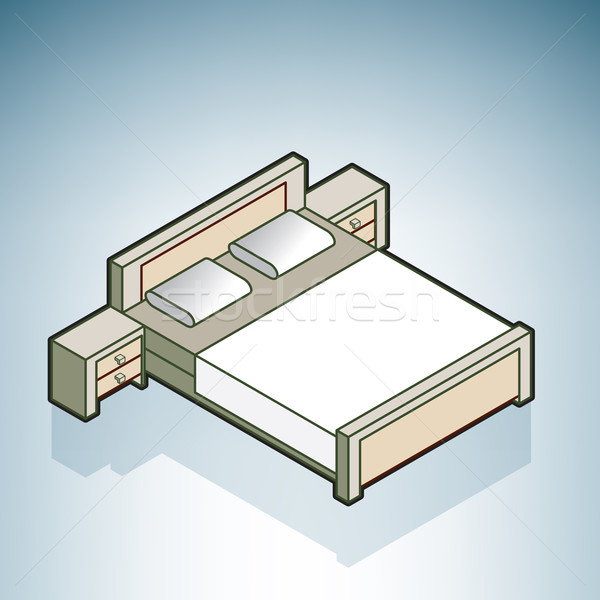 Double Größe Bett modernen Möbel Stock foto © Vectorminator