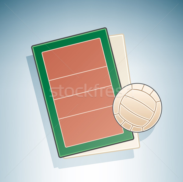 Stockfoto: Volleybal · veld · 3D · isometrische · objecten