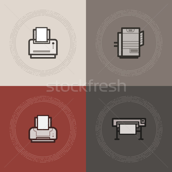 Computer Teile Zubehör hierher richtig Drucker Stock foto © Vectorminator
