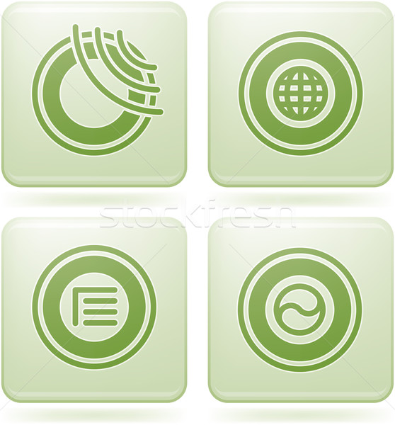 Olivine Square 2D Icons Set: Abstract Stock photo © Vectorminator