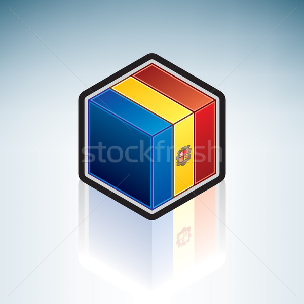 Stock foto: Andorra · Europa · Flagge · 3D · Stil