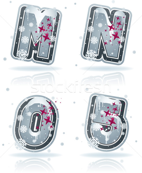 Dígitos cartas inverno natal estilo Foto stock © Vectorminator