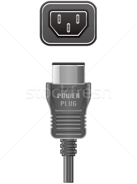 Stock photo: Computer power cable
