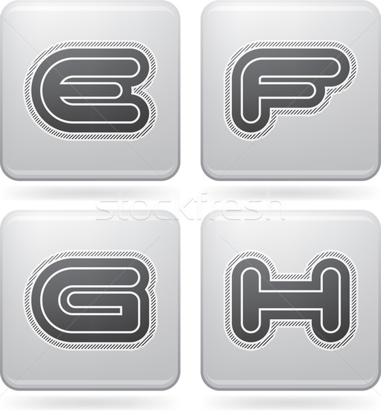 Litere modern icoane platina Imagine de stoc © Vectorminator