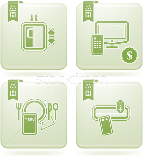 Olivine 2D Squared Icons Set: Hotel Stock photo © Vectorminator