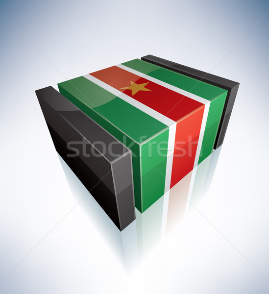 3D zászló köztársaság Suriname dél-amerika zászlók Stock fotó © Vectorminator