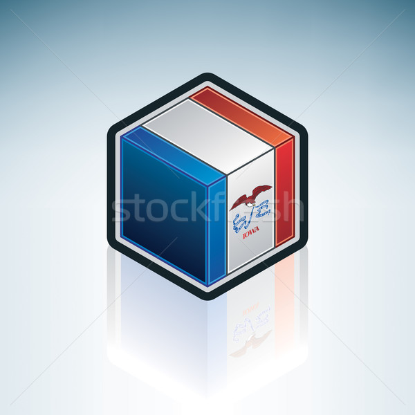 Iowa bandiera Stati Uniti america 3D isometrica Foto d'archivio © Vectorminator