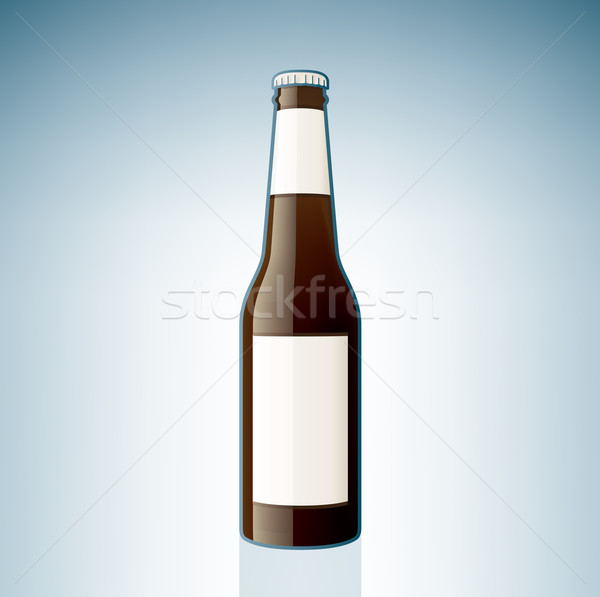 ブラウン ビール瓶 アルコール ガラス 青 ストックフォト © Vectorminator