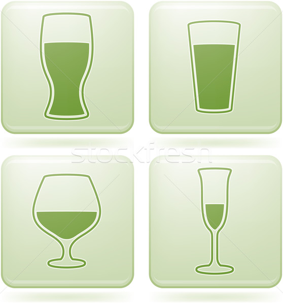 Tér ikon szett alkohol üveg terjedelem szemüveg Stock fotó © Vectorminator