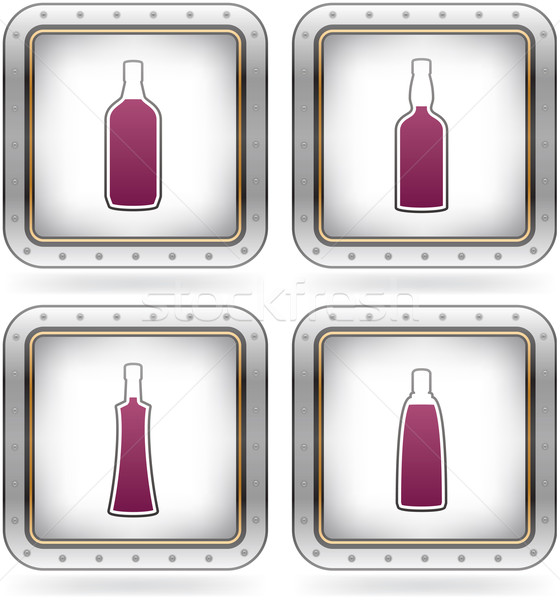 Alkohol Gläser Bereich Flaschen Bier Wodka Stock foto © Vectorminator