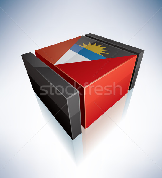 Stockfoto: 3D · vlag · caribbean · vlaggen · eps