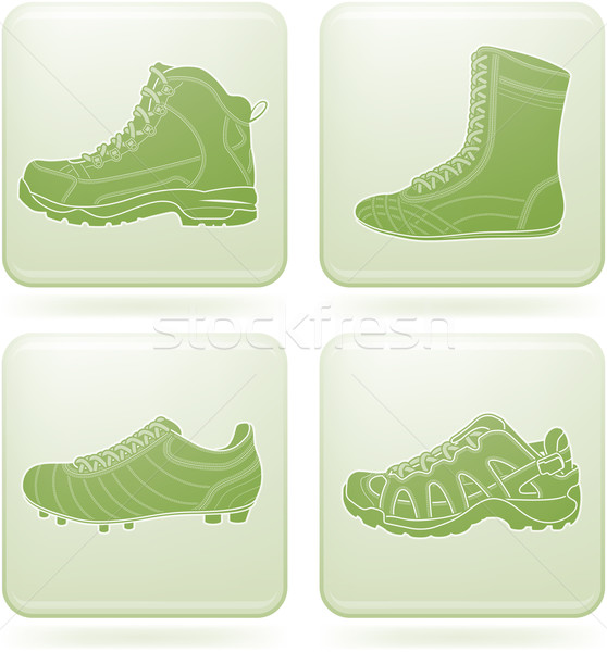 Olivine Square 2D Icons Set: Sport Shoes Stock photo © Vectorminator