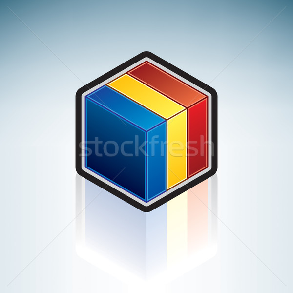 Rumania Europa bandera 3D estilo Foto stock © Vectorminator