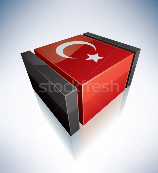 3D bandeira Turquia Ásia república bandeiras Foto stock © Vectorminator
