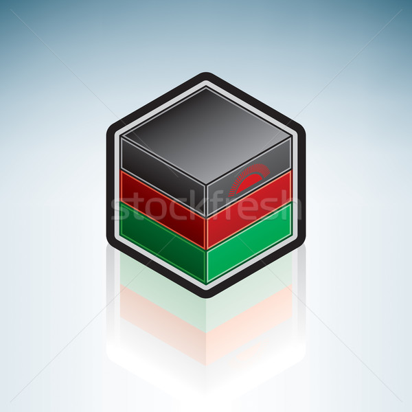 Stock fotó: Malawi · Afrika · zászló · köztársaság · 3D · izometrikus