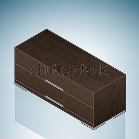 Bútor kicsi hálószoba mellkas fiókok 3D Stock fotó © Vectorminator