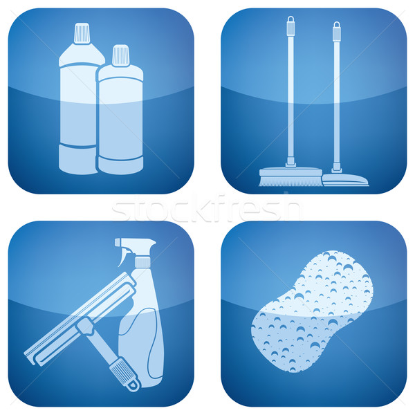Limpeza escove aspirador de pó luvas Foto stock © Vectorminator
