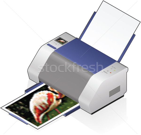 Inkjet printer 3D isometrische home kleur Stockfoto © Vectorminator