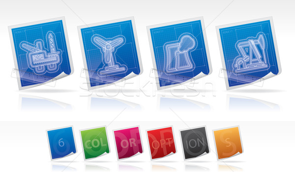 Przemysłu ikona fotografii narzędzia wyposażenie Zdjęcia stock © Vectorminator