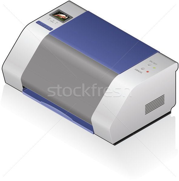 Cu jet de cerneala imprimantă 3D izometrice acasă culoare Imagine de stoc © Vectorminator