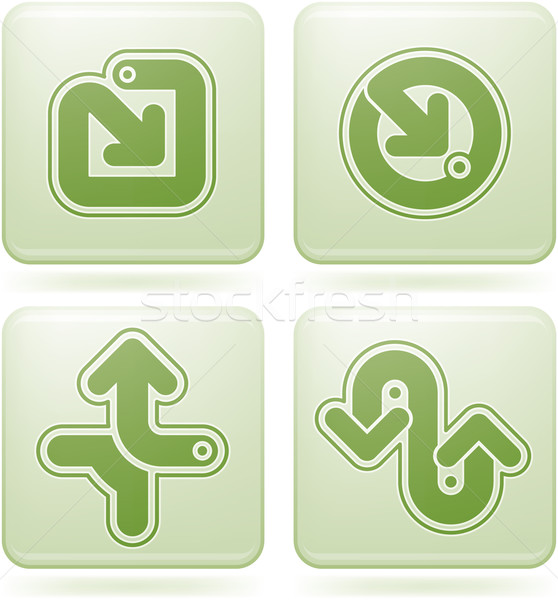 Olivine Square 2D Icons Set: Abstract & Directions Stock photo © Vectorminator