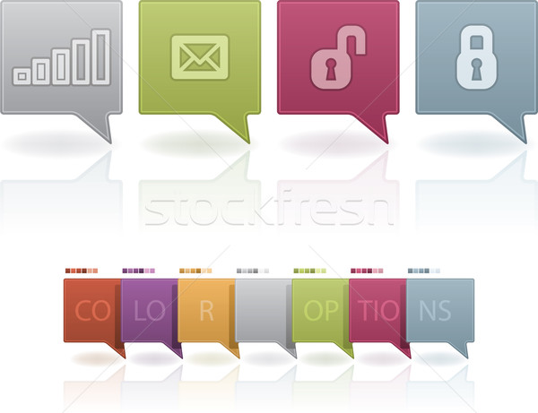 Stock photo: Old-fashion Phone Icons Status Icons