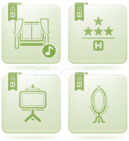 Olivine 2D Squared Icons Set: Hotel Stock photo © Vectorminator