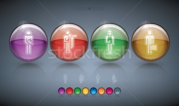 Ocupatie icoane patru diferit Imagine de stoc © Vectorminator