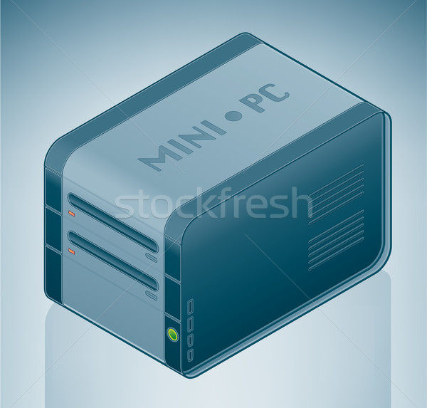 Stock fotó: Mini · pc · izometrikus · 3D · számítógép · hardver
