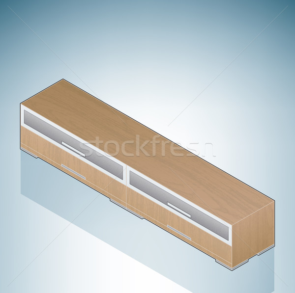 Meubles faible chambre poitrine tiroirs verre Photo stock © Vectorminator