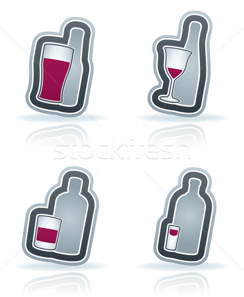 Alcohol gafas diferente como vodka cerveza Foto stock © Vectorminator