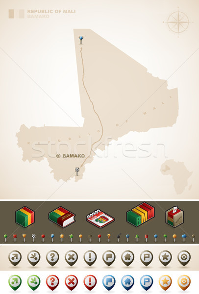 Foto stock: Mali · república · África · mapas · extra