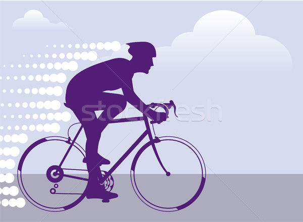 Fast cyclist vector illustration clip-art image Stock photo © vectorworks51